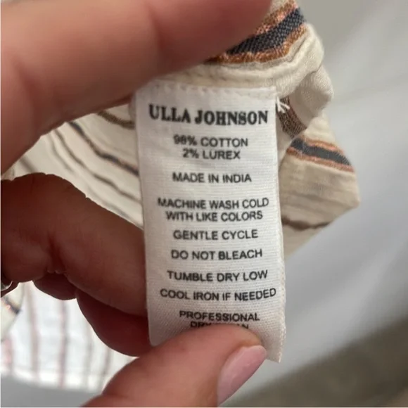 Ulla Johnson Striped Ruffle Sleeve Top - Picture 8 of 8